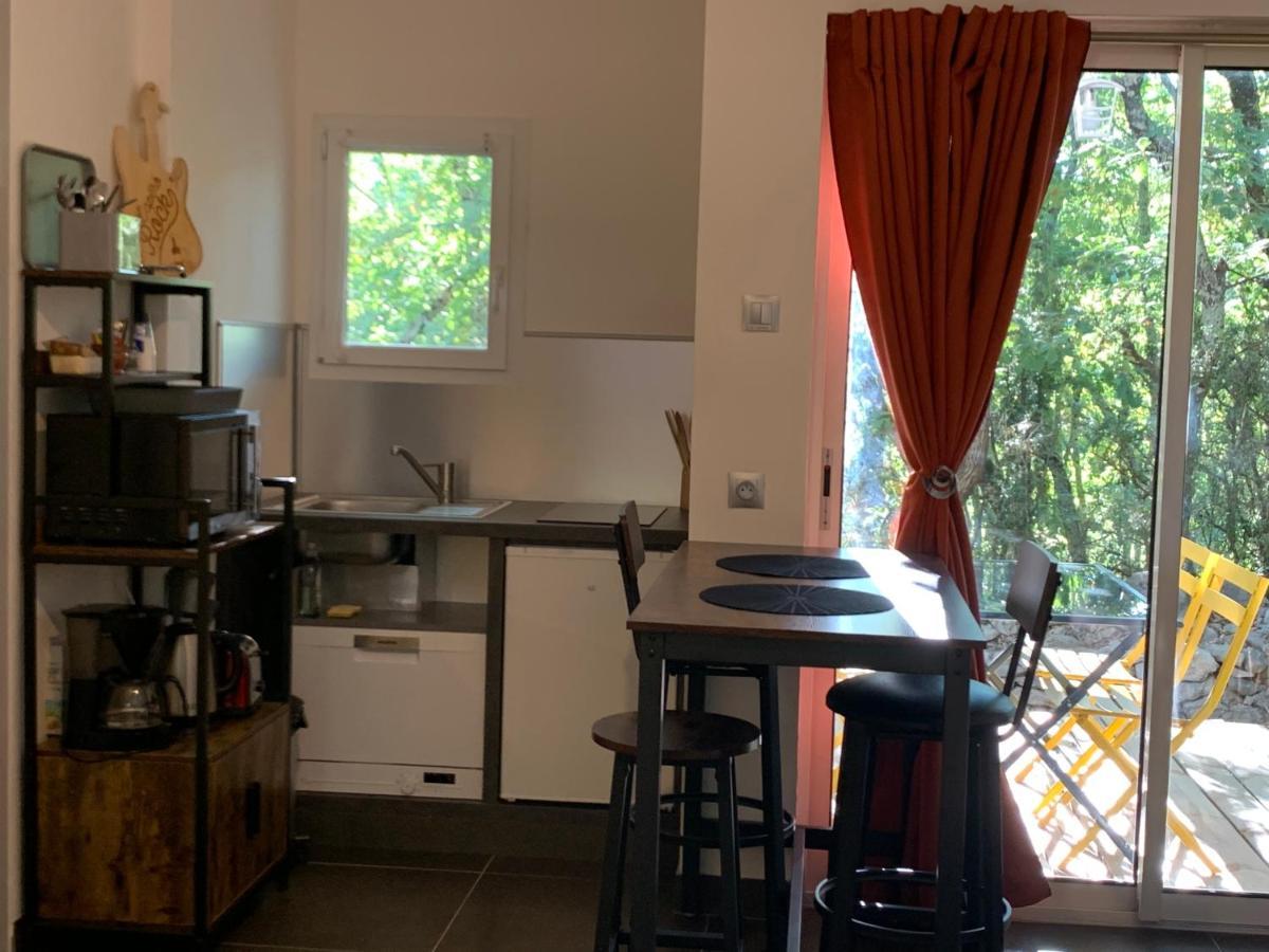Le Mazet, Studio Avec Terrasse Et Acces Piscine Saint Alban Auriolles Buitenkant foto